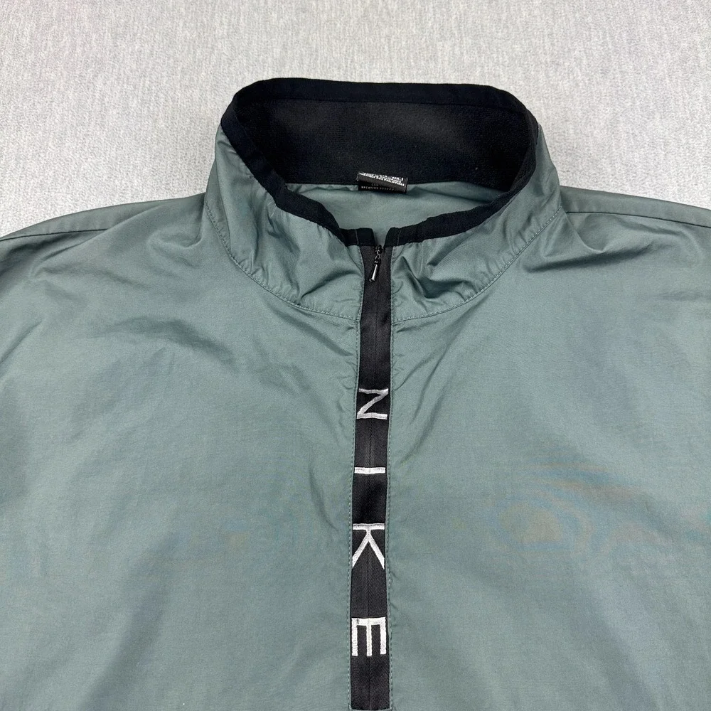 Vintage Nike Jacket Mens 2XL Green Windbreaker‎ 1/2 Zip Running Track Pullover